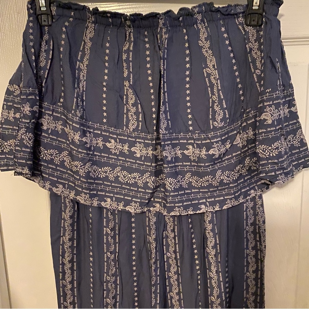 Blue Patterned Women's jumpsuit